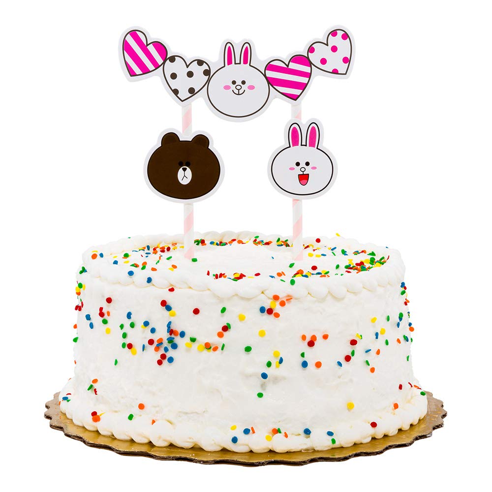 Restaurantware Top Cake Bunny Cake Toppers 100 Assorted Rabbit Cake Toppers - Features Bunnies Bears And Hearts For Kids Birthday Parties Weddings Or Baby Showers Paper Bunny Cake Decorations