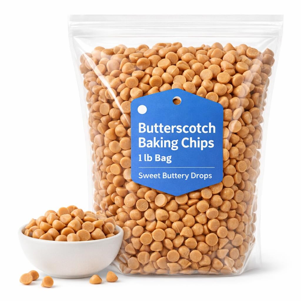 Butterscotch Baking Chips, Bulk 1 lb Bag, Sweet Buttery Drops for Baking