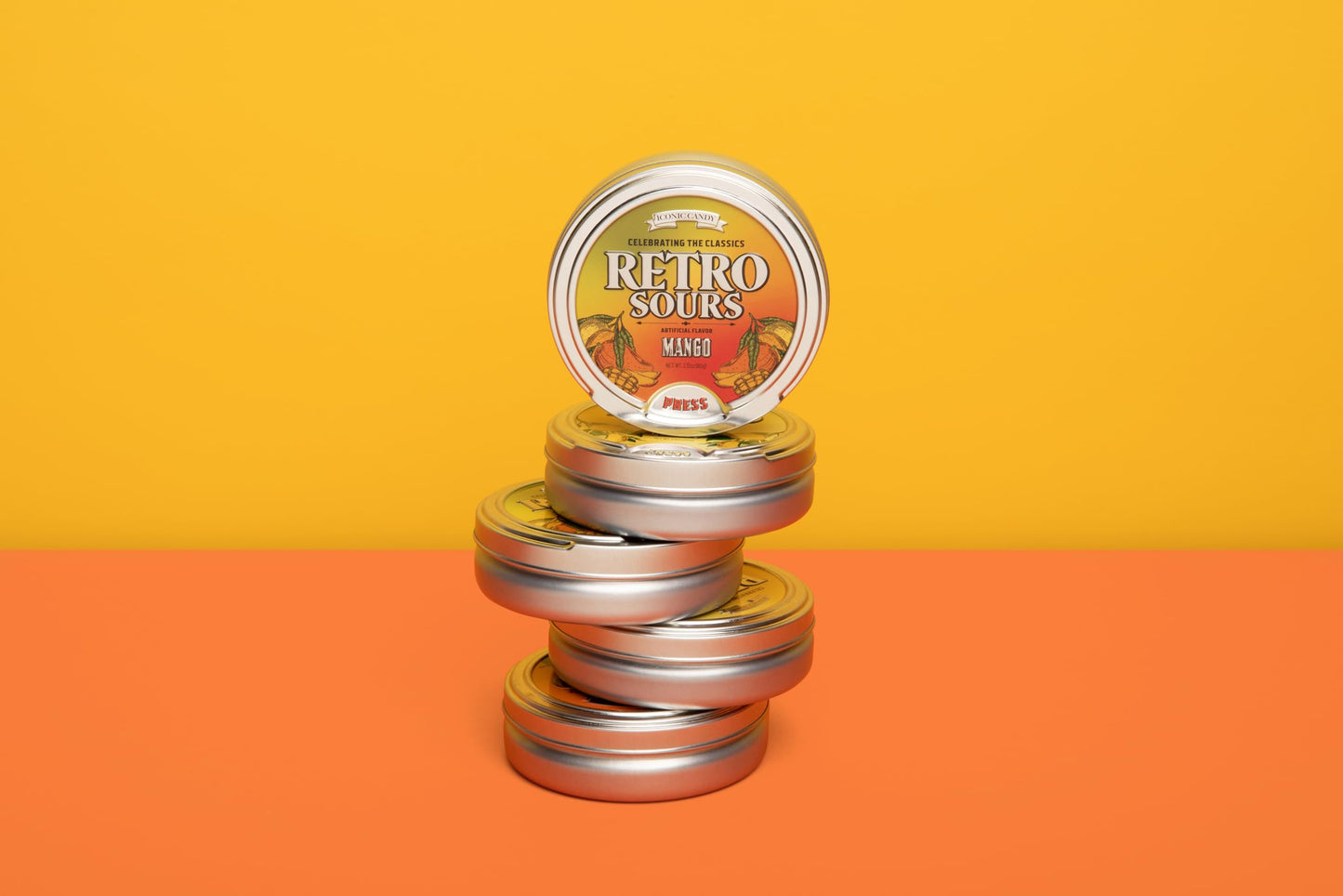 Retro Sours | Hard Tangy Candy | Brought To You By Iconic Candy (1, Mango)