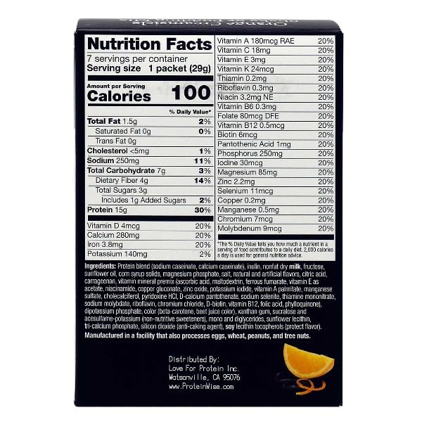 ProteinWise - Orange Creamsicle Meal Replacement Shake or Pudding Mix - 7/Box