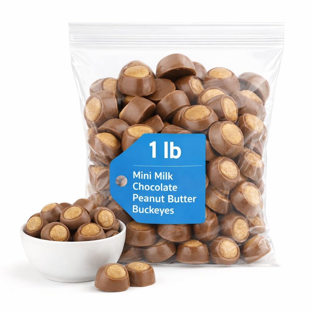 Mini Milk Chocolate Peanut Butter Buckeyes, 1 lb Bag