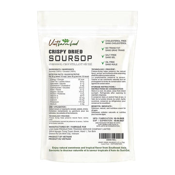 Crispy Dried Soursop 2.47Oz (70G) Vietfarmfood: Freeze-Dried, No Sugar Added, Naturally Sweet, Rich In Natural Nutrients, Making It A Great Snack Option, Suitable For Snacking Or As A Gift
