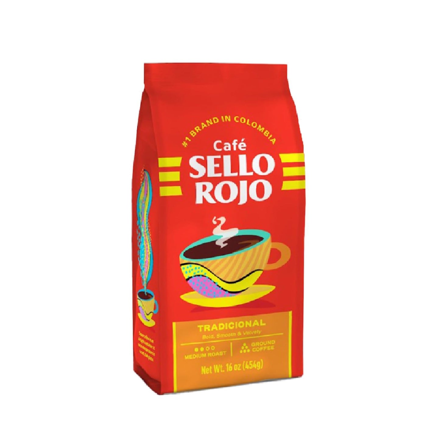 Sello Rojo Tradicional Medium Roast Ground Coffee, 16 oz (Pack of 2)