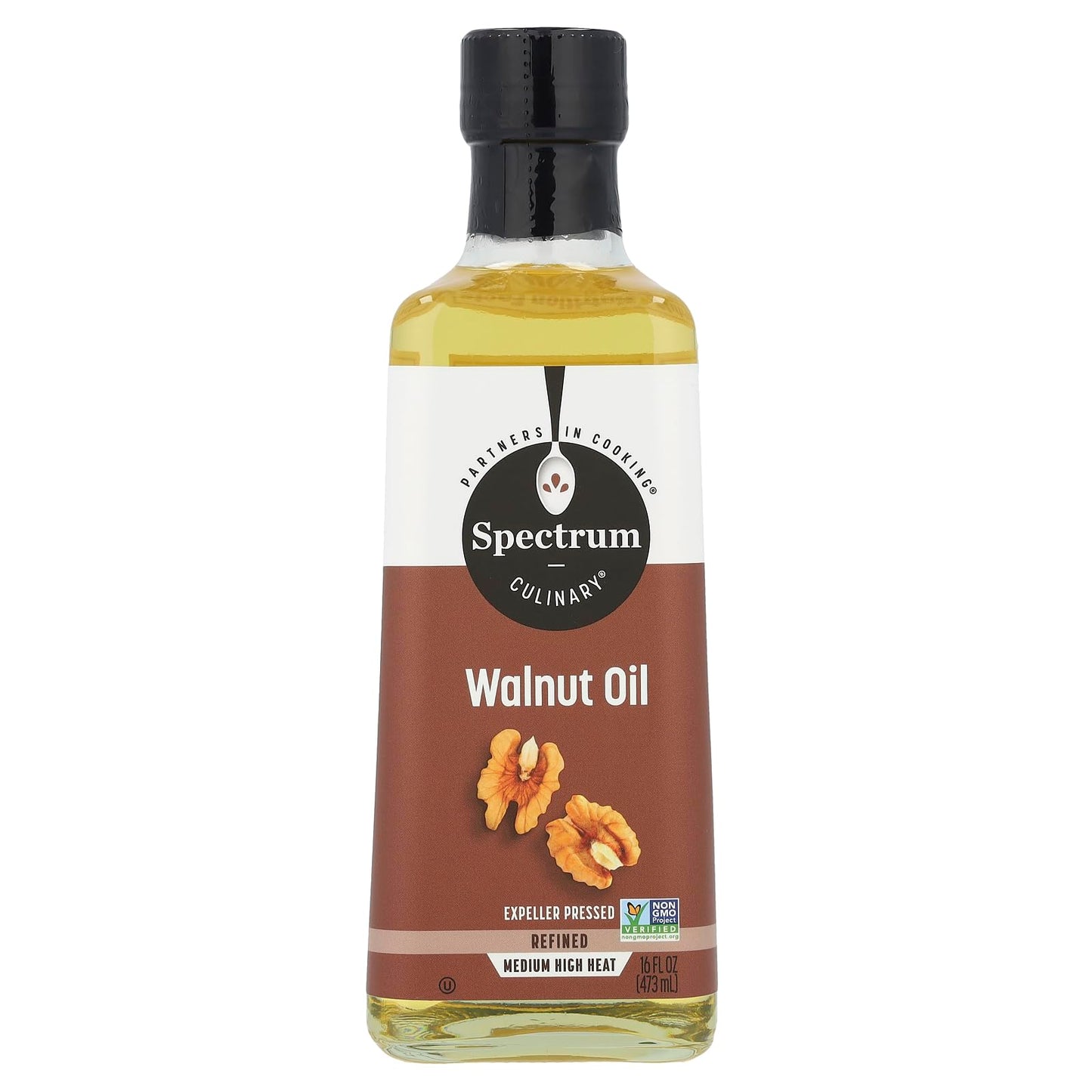 Spectrum Culinary Walnut Oil, Expeller Pressed, Refined, 16 fl oz (473 ml)