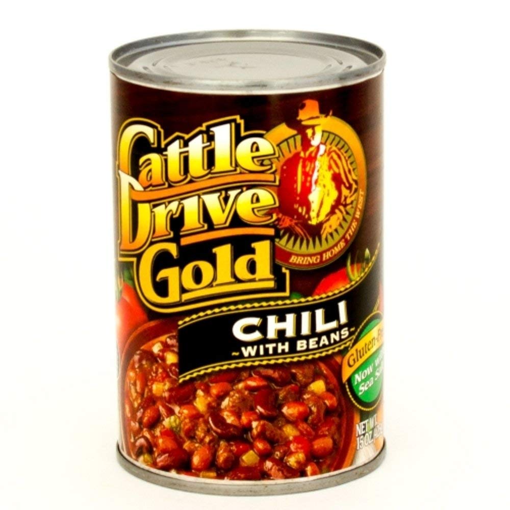 Cattle Drive Gold Beef Chili with Beans 15 Ounce (Pack of 8)