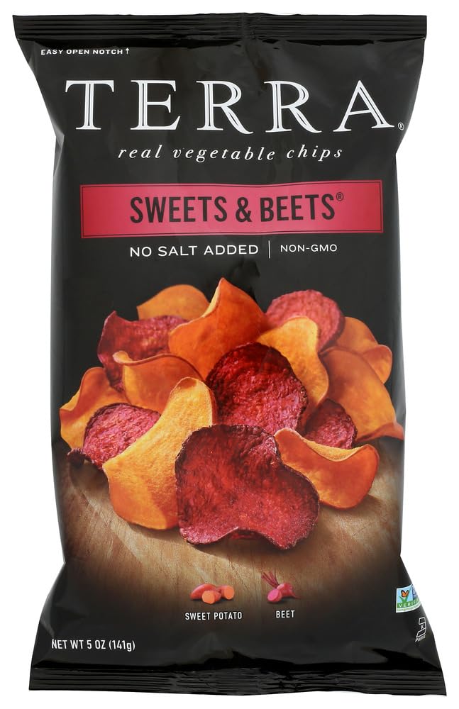 Terra Vegetable Chips, Sweets & Beets, No Salt Added, 6 oz. (Pack of 6)