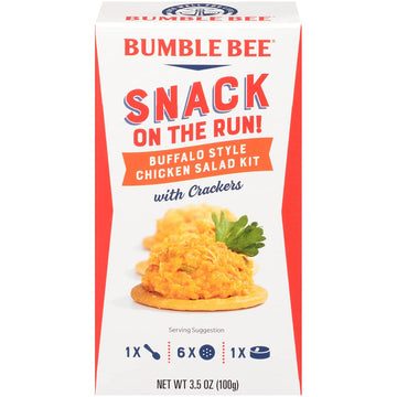 Bumble Bee Snack On The Run Buffalo Chicken Salad with Crackers Kit, 3.5 oz (Pack of 12) - Ready to Eat, Spoon Included - Shelf