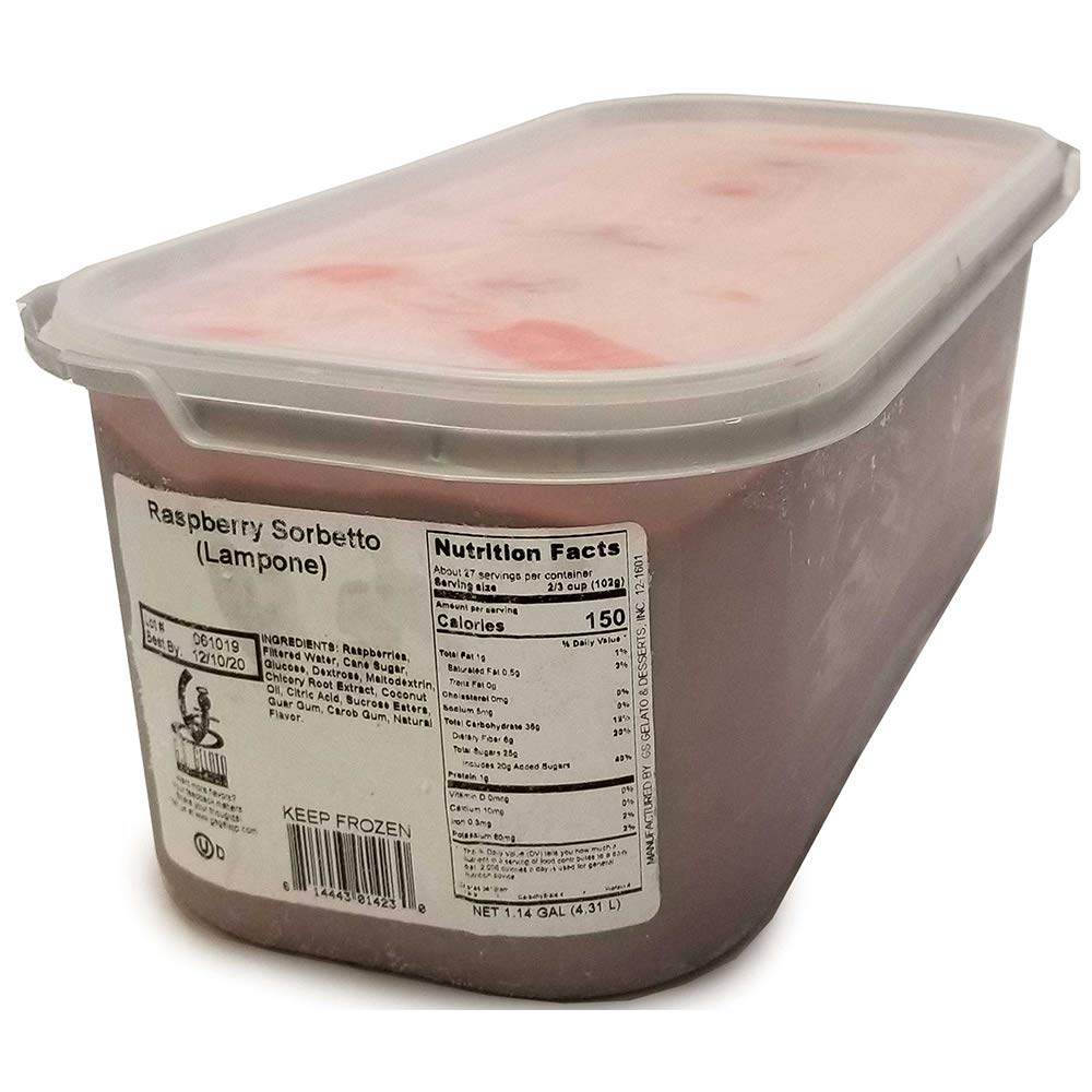 G.S. Gelato Raspberry Sorbetto, 4.31 Liter -- 1 each.