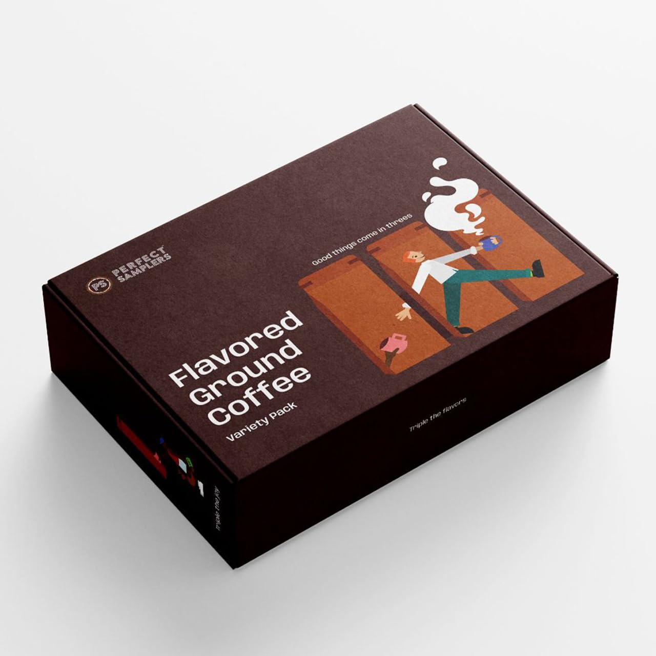 Perfect Samplers Flavored Ground Coffee Gift Box Variety Pack, 41.6 Ounce, Includes Twix, Baileys, Chocolate Raspberry