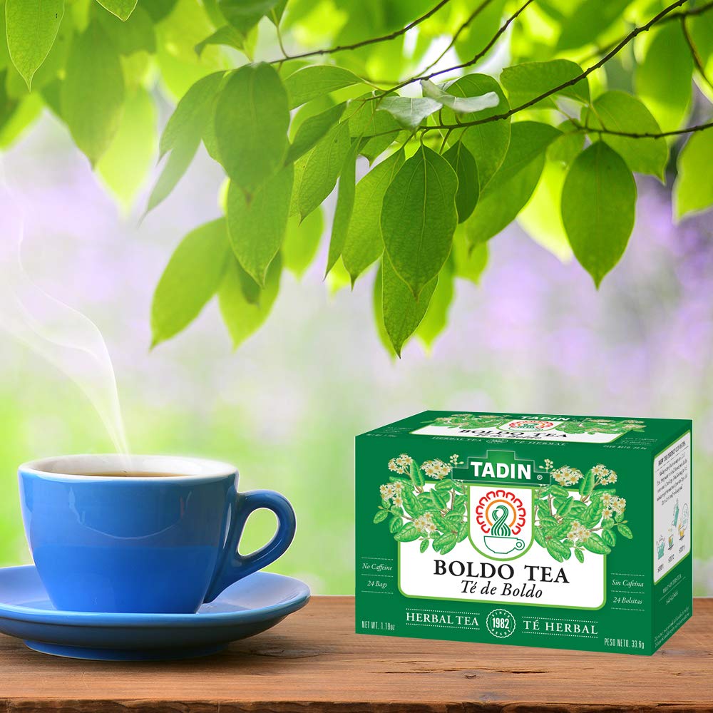 Tadin Boldo Herbal Tea - 24 Teabags, Natural Herbal Blend, Caffeine-Free, 24 Count (Pack of 1)