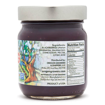 Oregon Growers Marionberry Fruit Spread - Marionberry Jam Made In Oregon, Blackberry Jam, Blackberry Fruit Spread, All Natural Ingredients, Non-Gmo - 12 Oz (Pack Of 6)