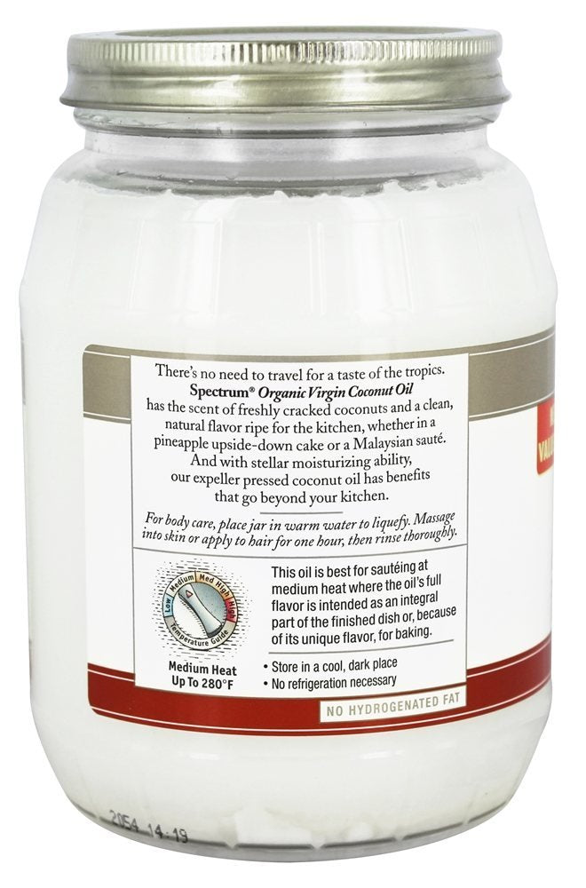 Spectrum Organic Virgin Coconut Oil, Unrefined, 29 Oz