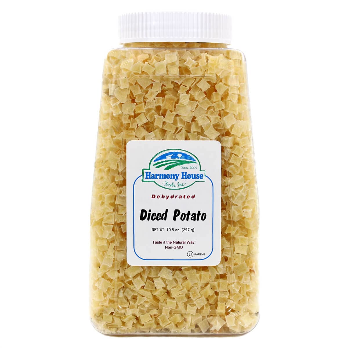 Harmony House Foods Dehydrated Diced Potatoes - Dried Potato Pieces, For Hash Browns, Stews, Soups, Home Fries, and More, 10.5 O