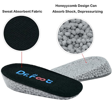 Dr. Foot'S Height Increase Insoles, Heel Cushion Inserts, Heel Lift Inserts For Leg Length Discrepancies (Large (1'' Height) | B