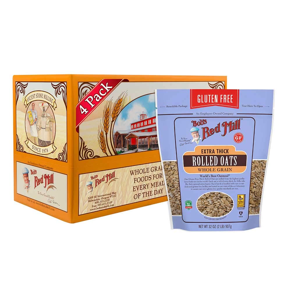 Bobs Red Mill Gluten Free Extra Thick Rolled Oats, 32 Ounce - 4 per case.