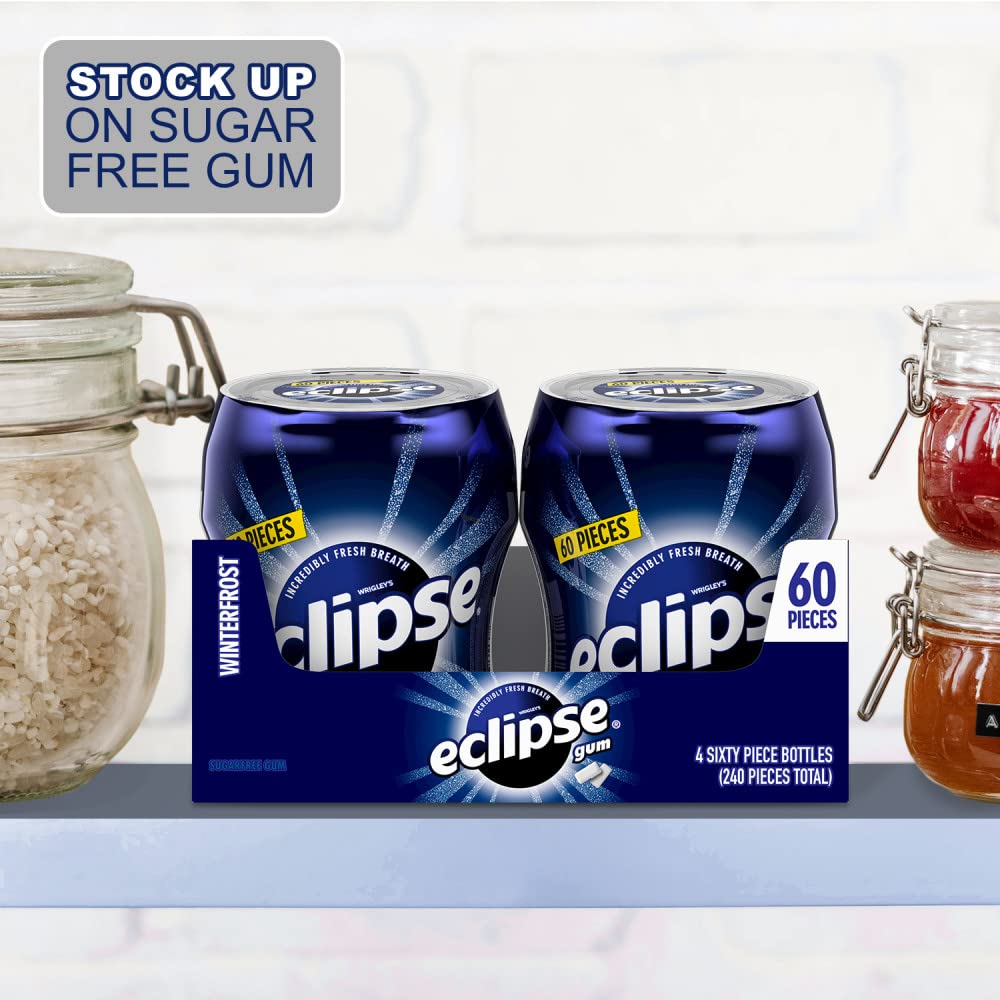 ECLIPSE Gum Winterfrost Sugarfree Chewing Gum, Bulk, 2.9-Ounce 60 Piece Bottle (4 Bottles)