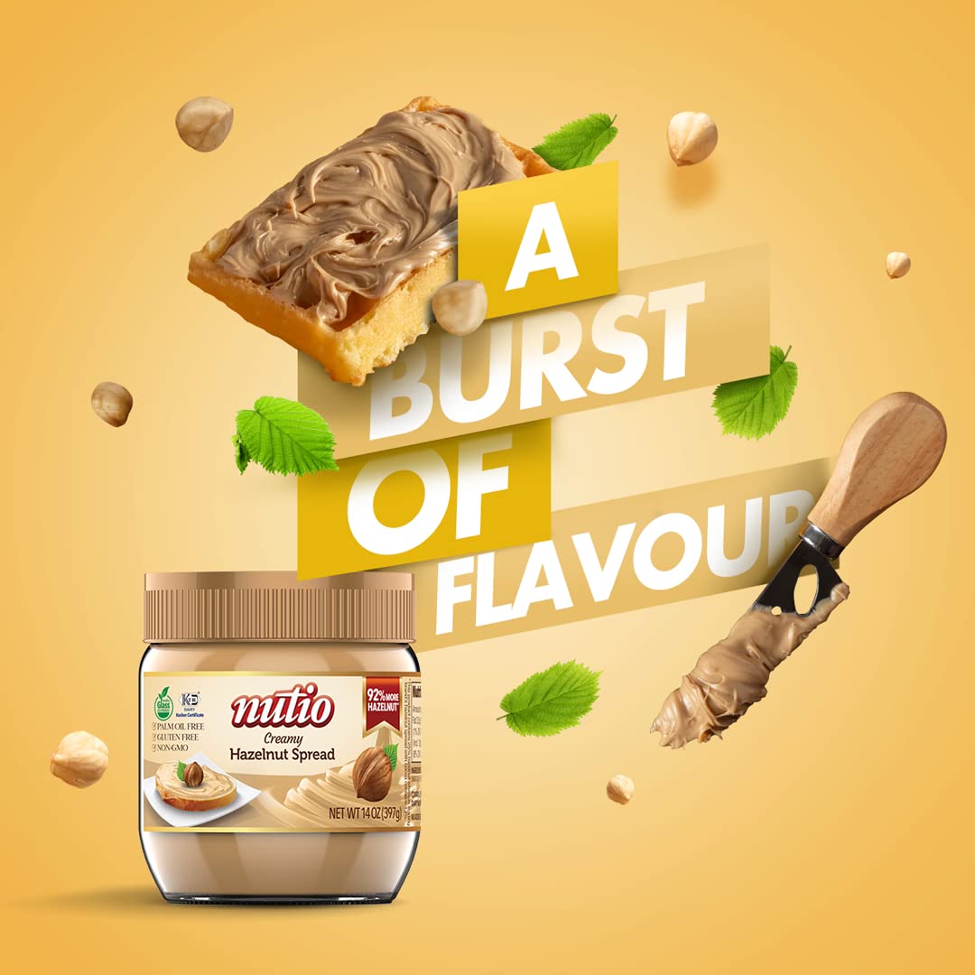 NUTIO Creamy Hazelnut Spread, Gluten Free, Non-GMO, 160 oz Bucket