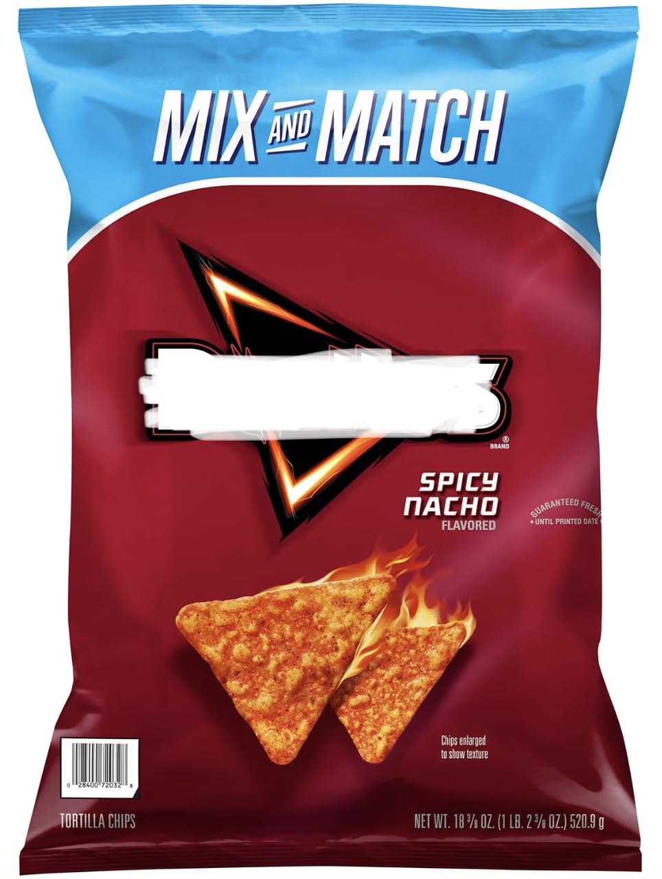 (2) Nacho Cheese Flavored Tortilla Chips, 18.375 oz (SPICY NACHO)