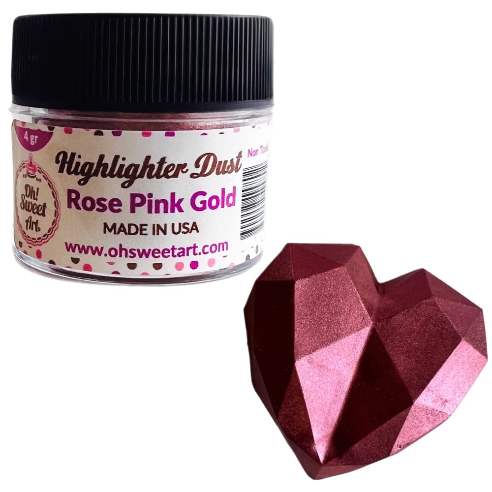 Rose Pink Gold Highlighter Dust (4 Grams Net. Container) by Oh Sweet Art Corp