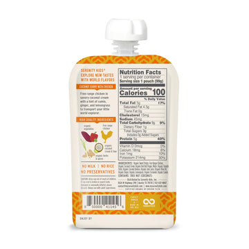 Serenity Kids 6+ Months World Explorers Baby Food Pouch Puree Made with Ethically Sourced Meats & Organic Veggies - 3.5 Ounce BP