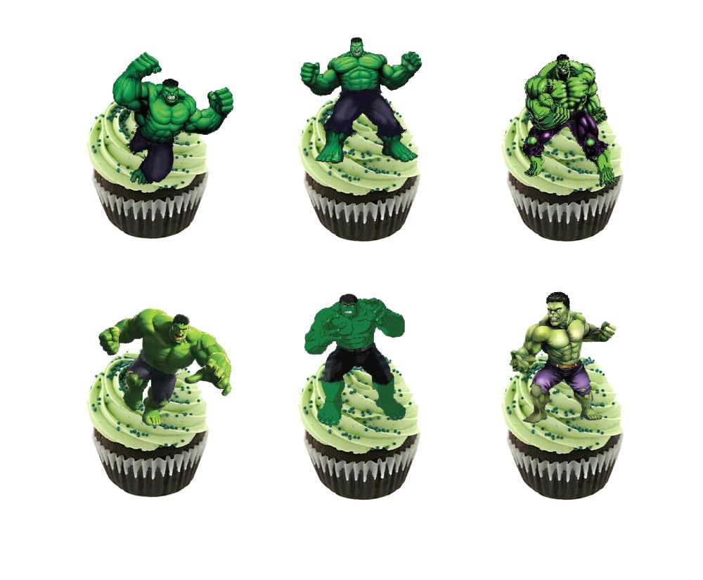 Zgydnm 24Pcs Hulk Cake Toppers Cupcake Toppers Cake Decorations Hulk Birthday Party Supplies Decorations (14)