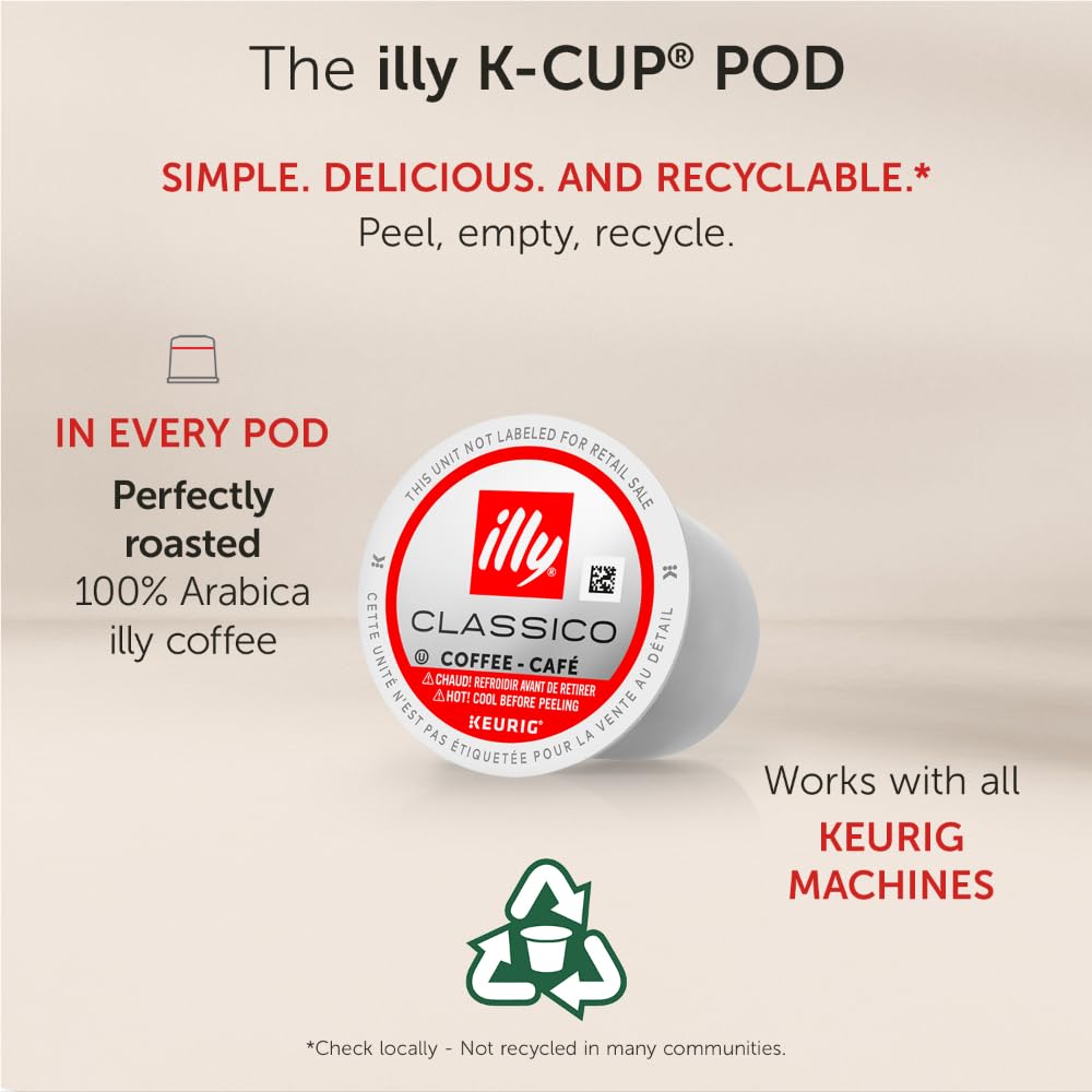 Illy Coffee K-Cups - Compatible Pods For Keurig Coffee Maker - Intenso Dark Roast - Bold & Full Of Flavor, Notes Of Cocoa & Dried Fruit - 10 Count (Pack Of 6)