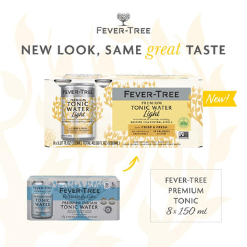 Fever-Tree Refreshingly Light Tonic Water - Premium Quality Mixer - 5.07 Fl Oz Cans - Pack of 24