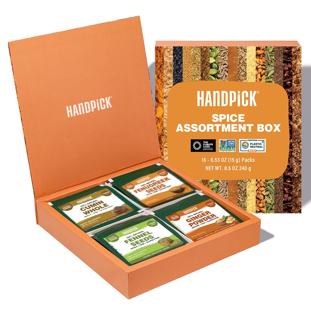 Handpick Assorted Spice Set - 16 Exotic Spices | Gluten-Free Non-Gmo | Essential Cooking Gift Set From India