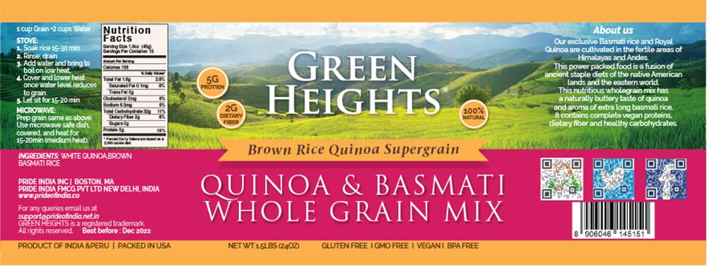 Whole Quinoa Brown Rice Mix - 24 Ounce / 680 Grams Jar (15+ Servings) - Proudly Made In America - Healthy Nourishing Essentials