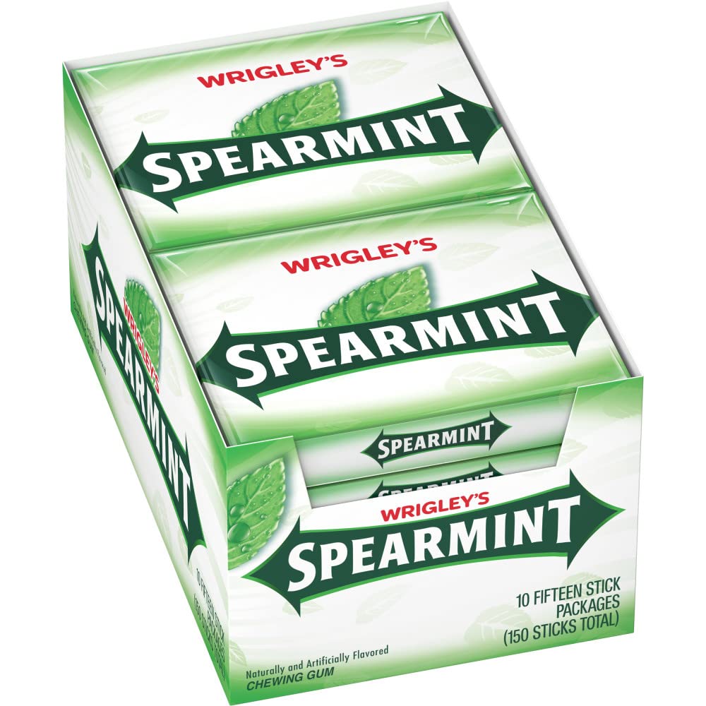 WRIGLEYS SPEARMINT Chewing Gum Bulk Pack, 15 Stick (Pack of 10)