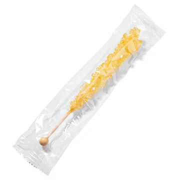 Candy Envy - Gold Rock Candy Sugar Sticks - Original Sugar Flavored - 12 Indiv. Wrapped