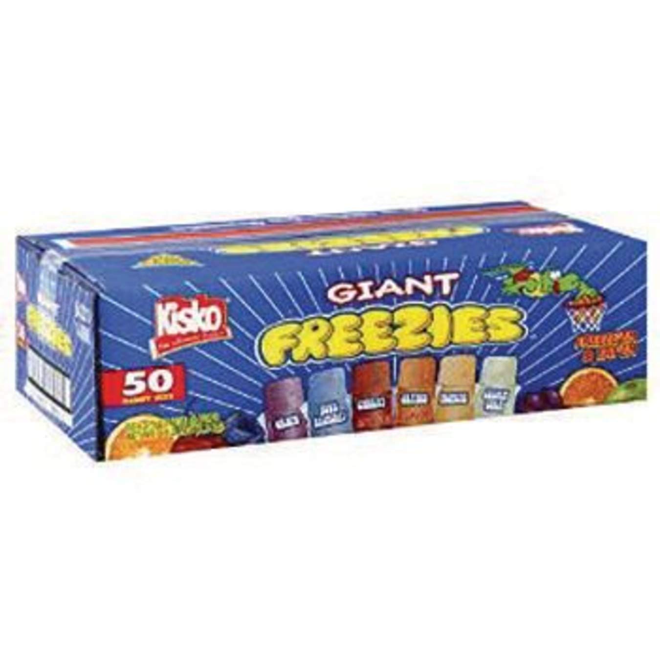 Kisko Freeze Pops - Pack of 50 - Colorful Orange & Blue Ice Treats - Perfect for Summer Fun