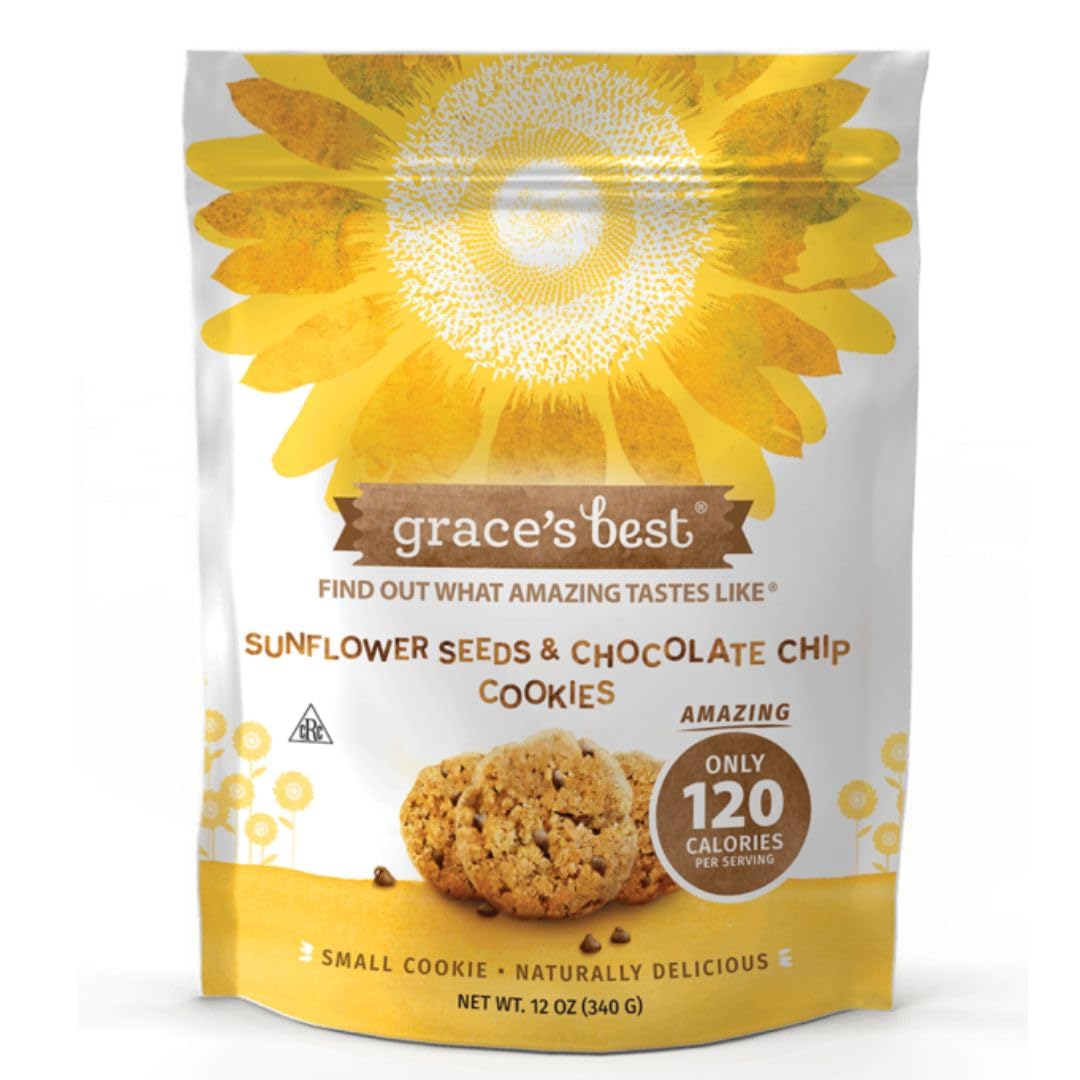 Grace's Best Sunflower Cookies with Chocolate Chips, 12 oz (1 Bag)