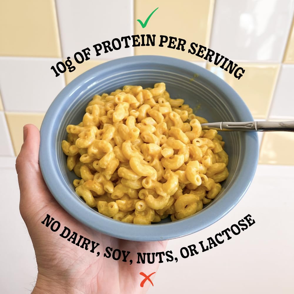 GrownAs Vegan Mac & Cheese - Dairy-Free, High Protein Snack, 4 Pack, 25g Protein per Pack