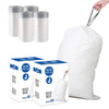 Simplelisa Code J 2 Packs(100 Count) 10-10.5 Gallon Heavy Duty Drawstring Plastic Trash Bags Compatible With Code J 1.2 Mil Wh