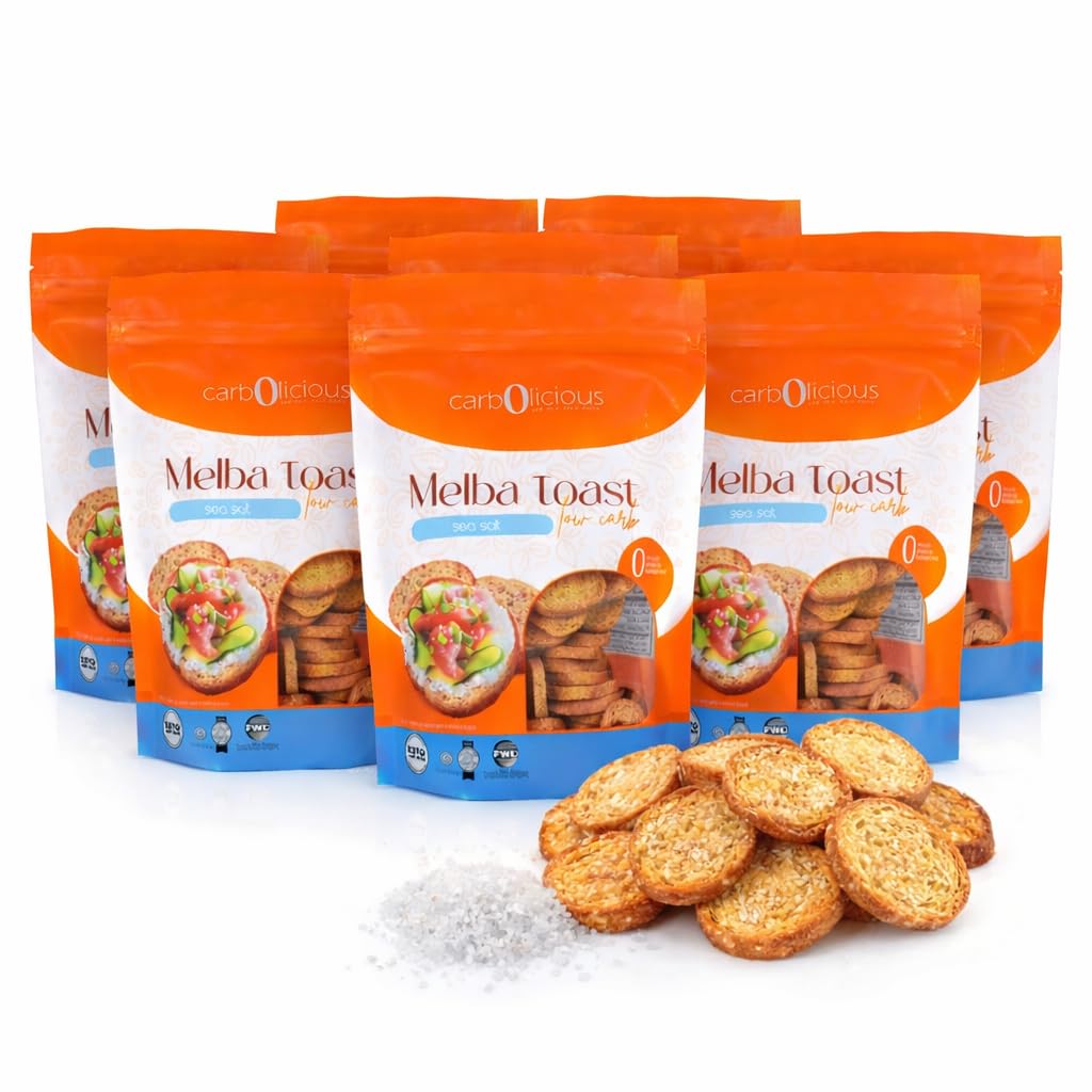 Low Carb Melba Toast Keto Friendly (8 Pack, Sea Salt)
