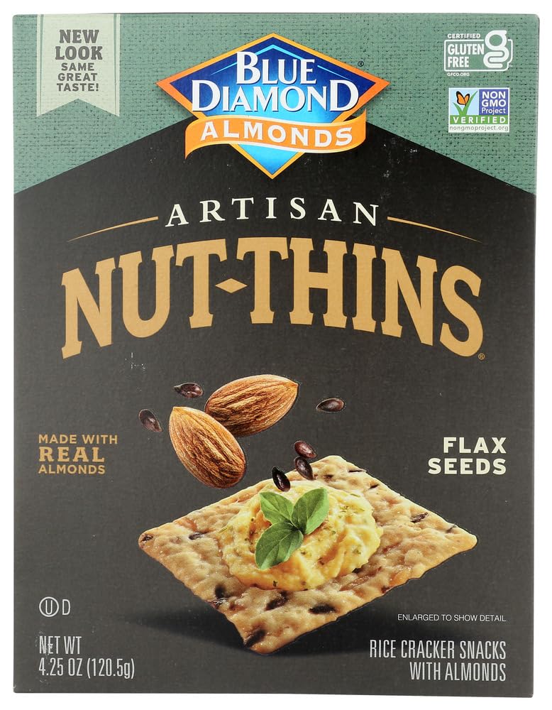 Blue Diamond Nut-Thins Artisan Nut-Thins, Flax Seed 4.25 oz(Pack of 4)