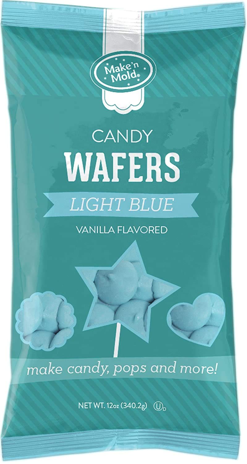 Maken Mold Vanilla-Flavored Melting Candy Wafers Light Blue, 12 Ounce
