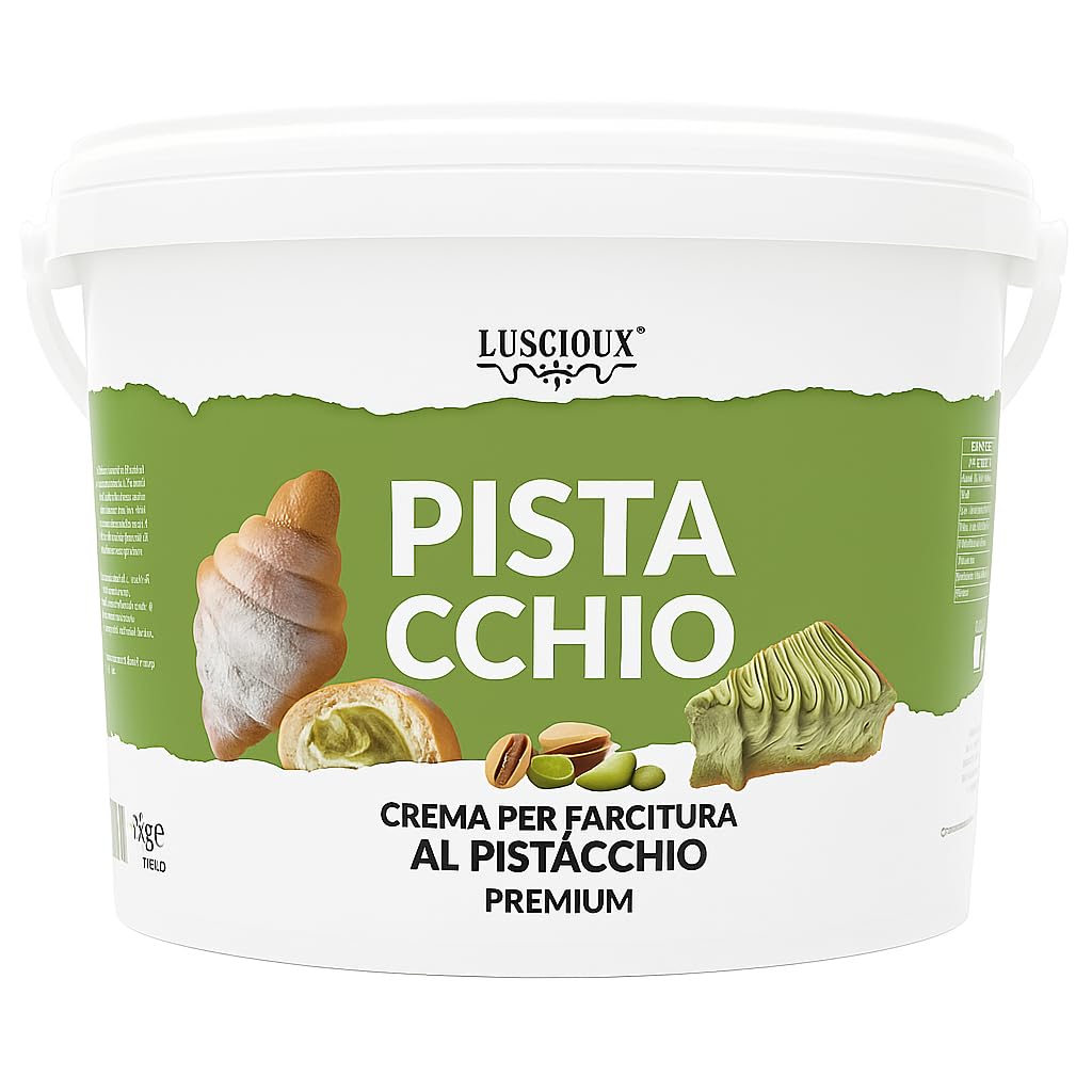 Sweet Pistachio Cream - 13.2lb (6kg) Tub | Rich, Ready-to-Use Spread for Dubai Chocolate, Knafeh, Desserts & Pastries | Made in