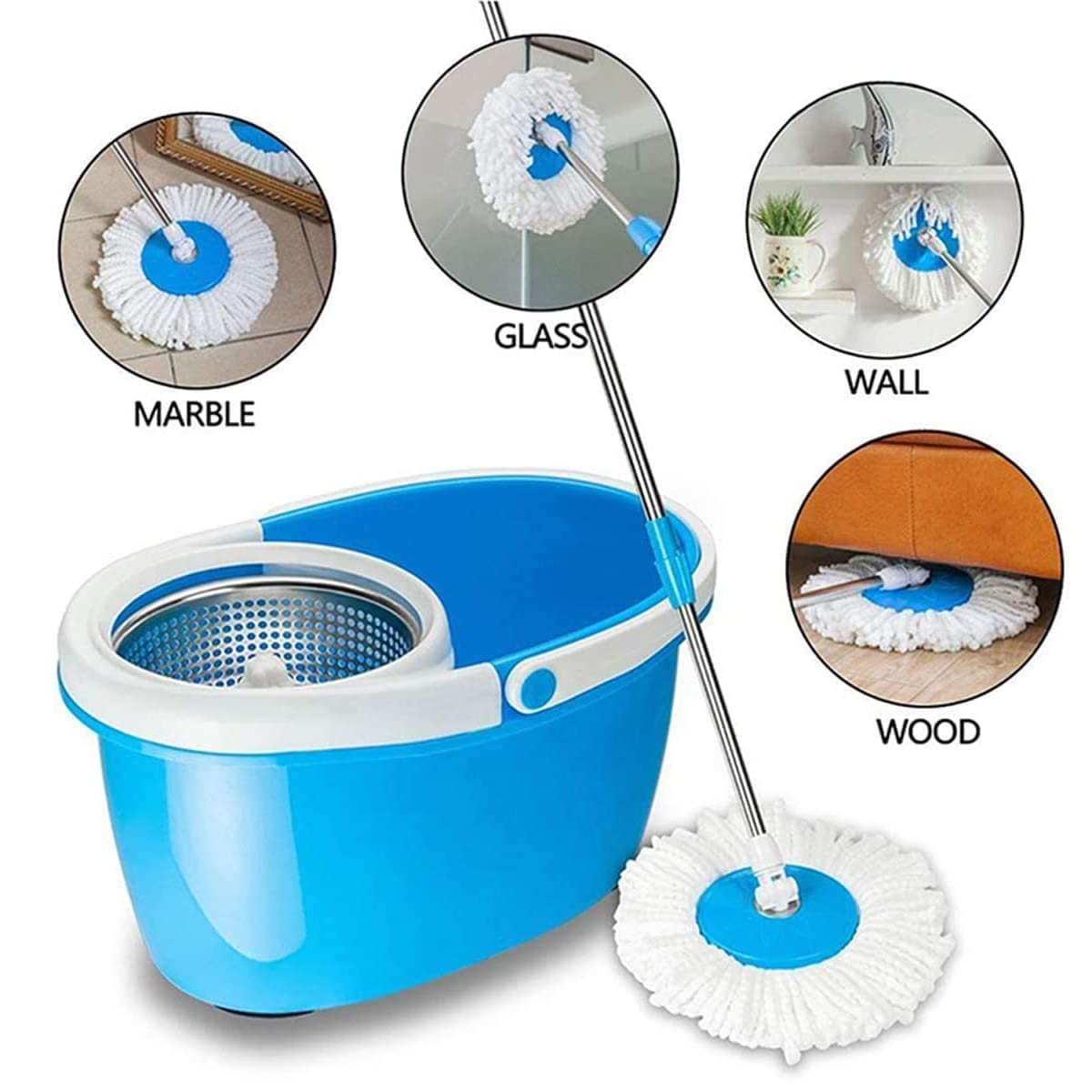 5Pcs Microfiber Replacement Mop Head Spin Mop Head Replacement 5-Pack, Microfiber Refill Heads Universal For 360 Spin Magic Mopp