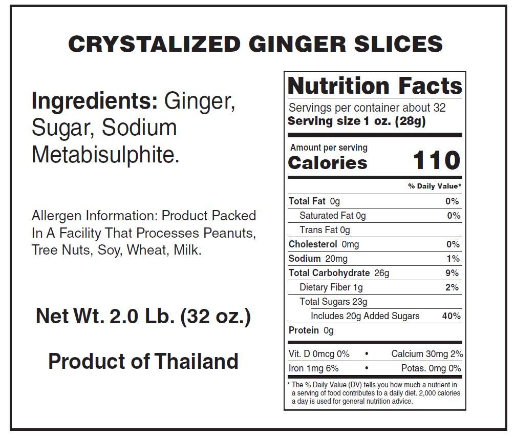 Candy Shop Dried Crystallized Ginger Slices In Resealable Bag (2 Lbs)