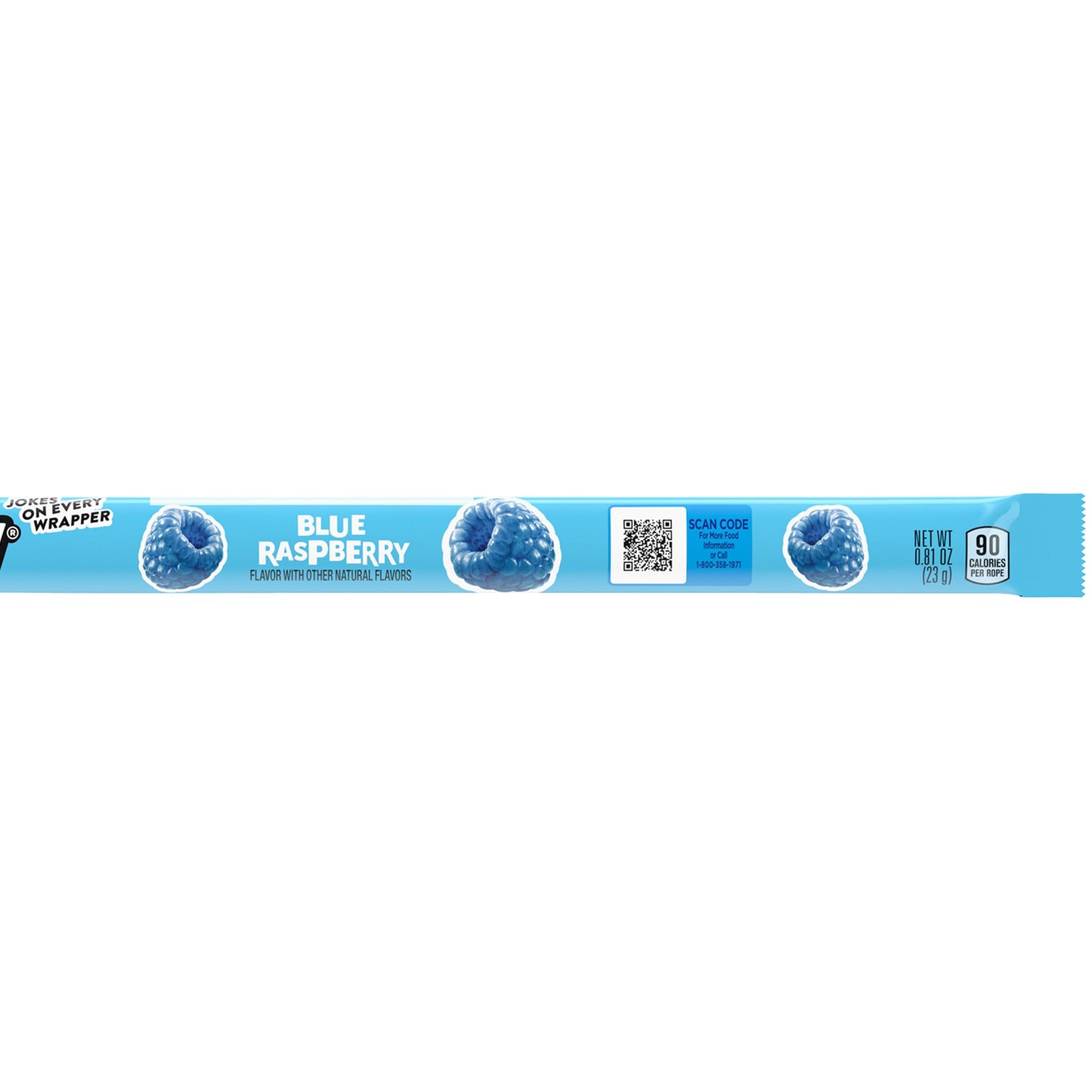 Blue Raspberry Taffy Rope Candy, 24 Pack, Taffy Candy, Individually Wrapped, 0.81 Ounce Ropes