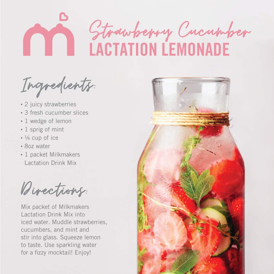Munchkin® Milkmakers® Lactation Drink Mix dietary product, Berry Lemonade, 14 Count, with B Vitamins, Collagen, Fenugreek & Milk Thistle