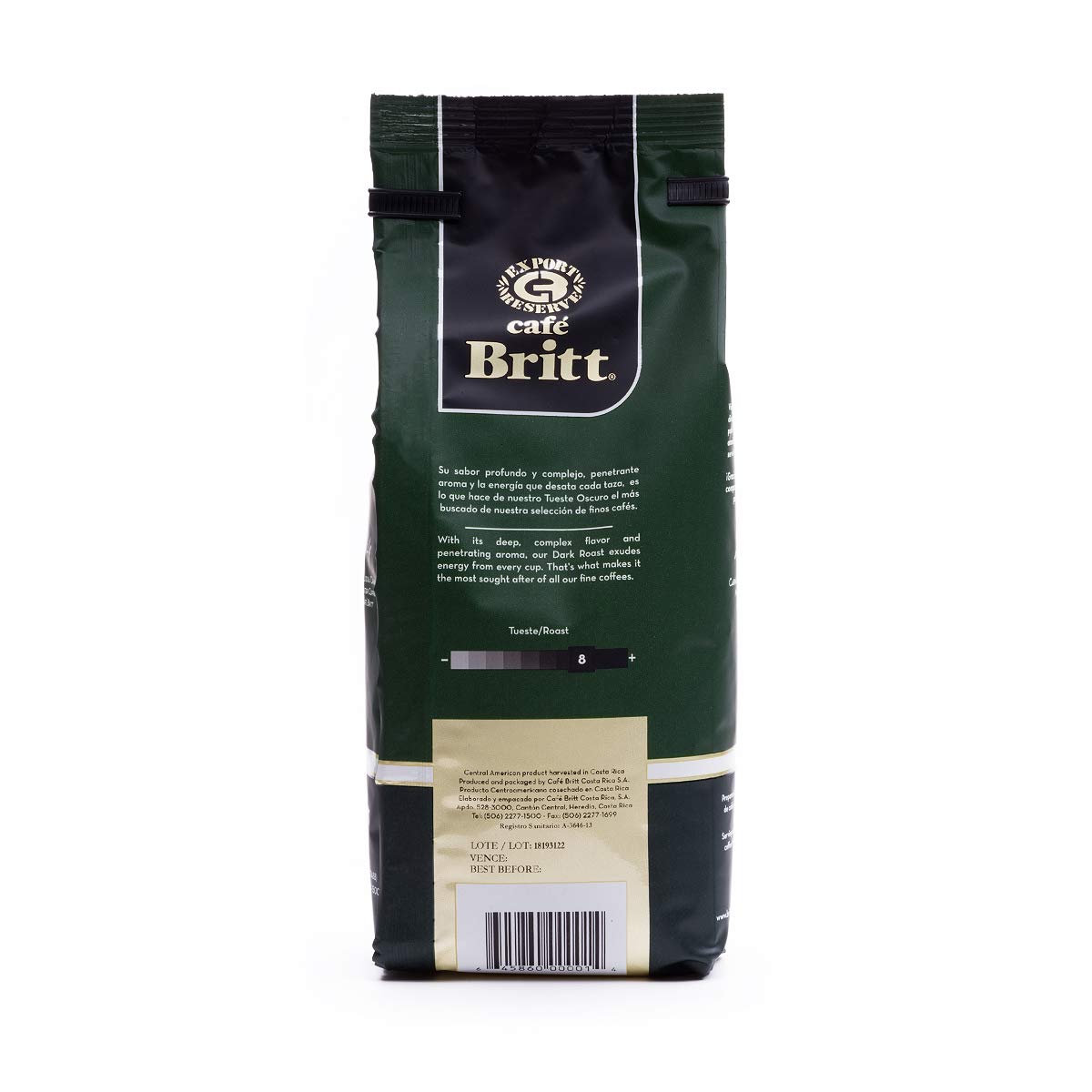 Caf Britt - Costa Rican Dark Roast Coffee (12 Oz.) (3-Pack) - Whole Bean, Arabica Coffee, Kosher, Gluten Free, 100% Gourmet &