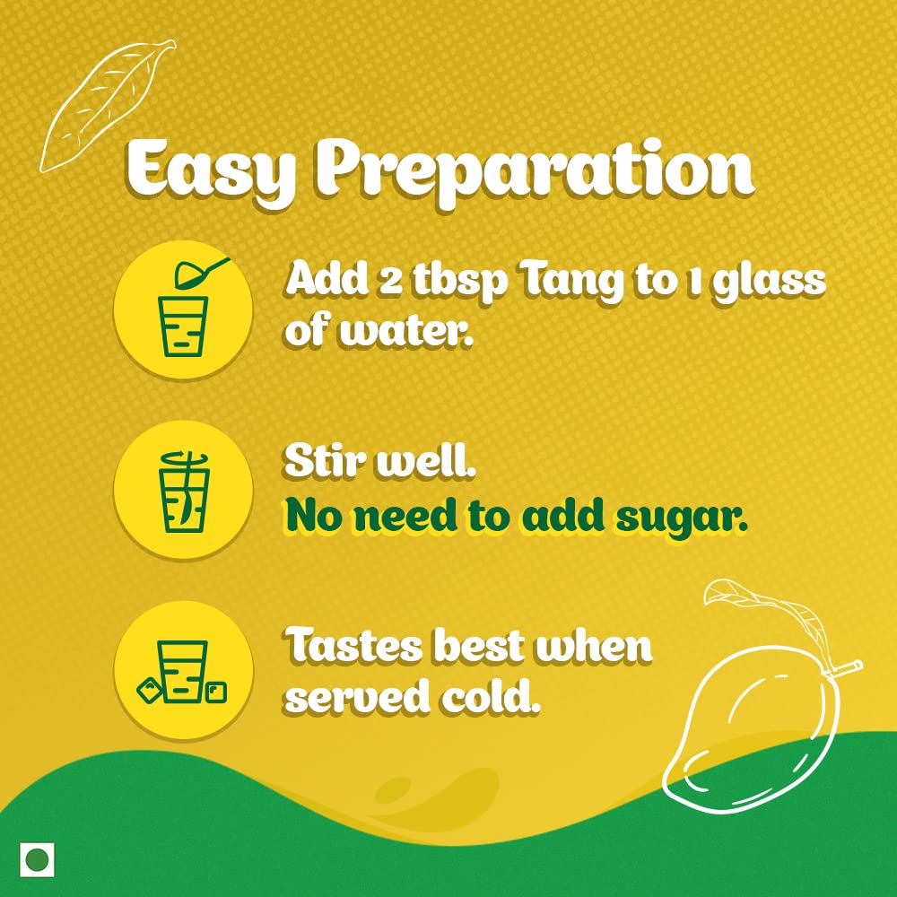 Tang Mango Instant Drink Mix, 500 Grams (17.6 Oz) Pouch - India