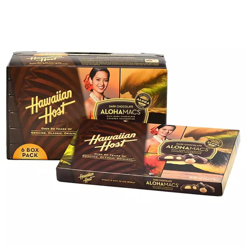 Dark Chocolate Covered Macadamia Nuts By Hawaiian Host, 5 Box Tote - 5 Ounces