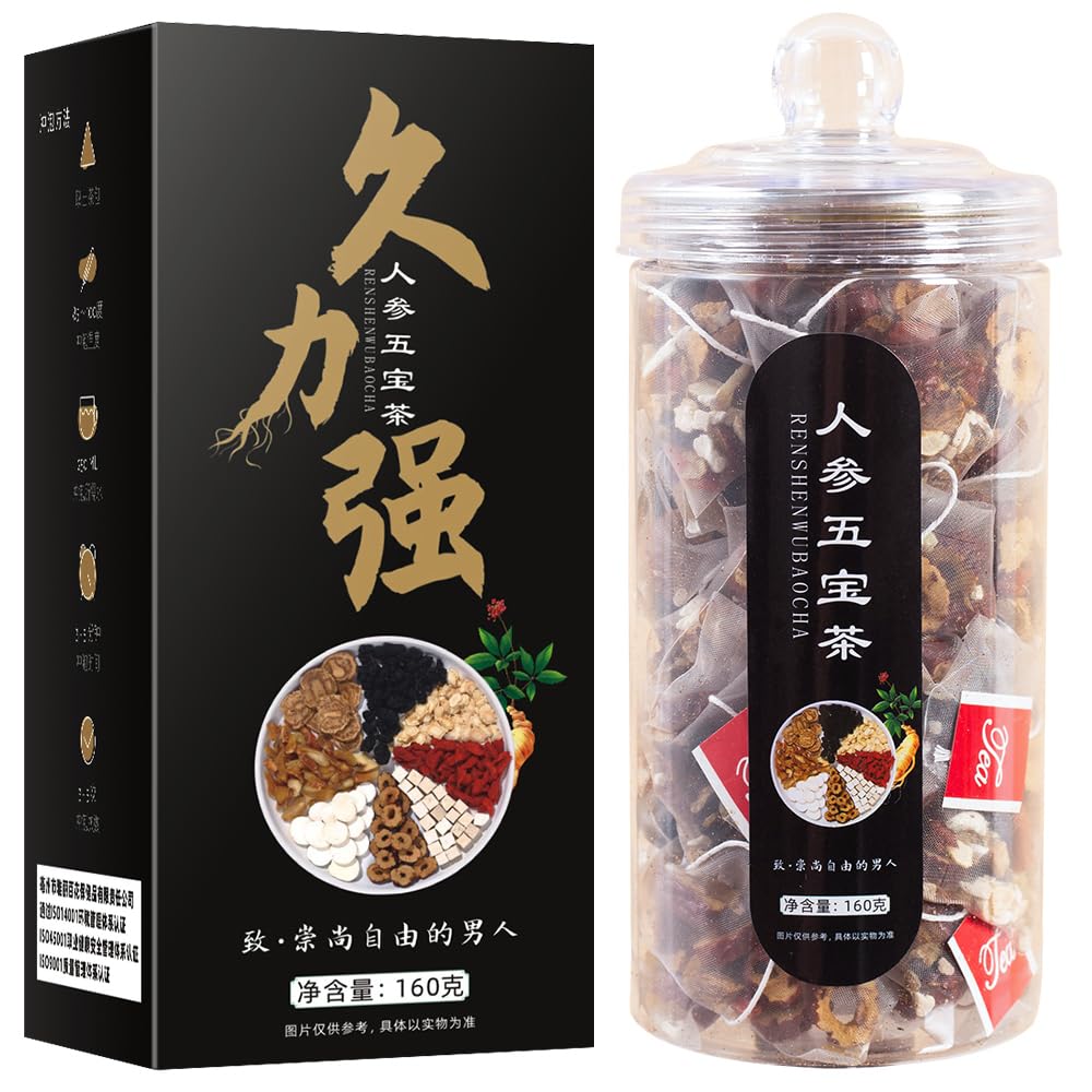 Flavor Blendseng Five Treasures Tea Kidney Tea Bags Chinese Mens Kidney Formula Flavor Blendseng Six Treasure Herbal Tea Precious Ingredients Formula Mixed Herbal Floral Tea Bags For Men & Women