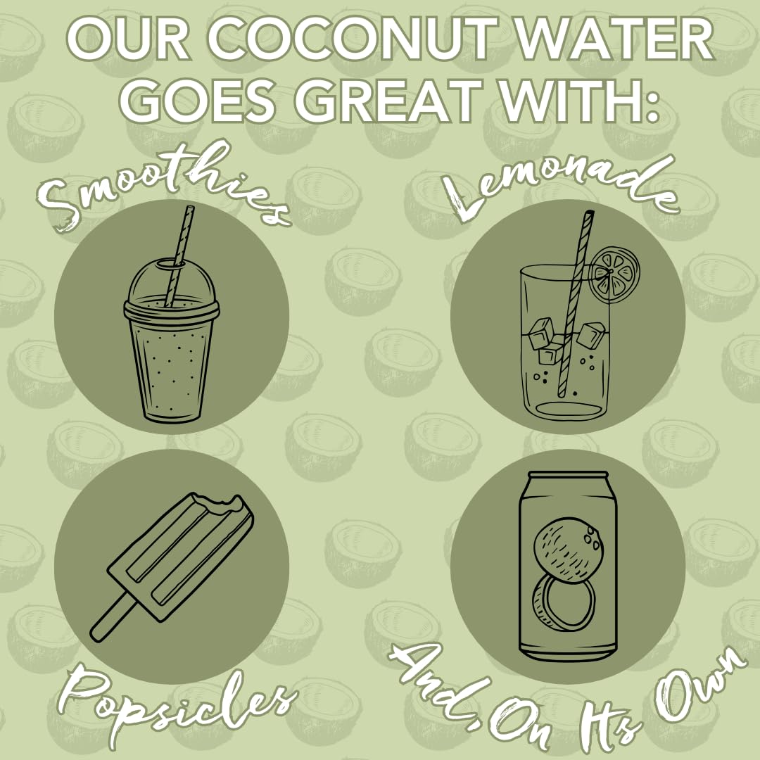 CoCo Joy Natural Coconut Water, Low-Calorie, High-Calcium, Nutrient-Rich Drink 12 pack