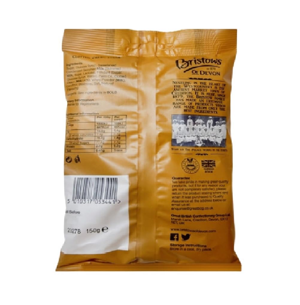 Bristows Clotted Cream Fudge, 150g (5.29 Ounce) - Rich and Creamy Confectionery Treat
