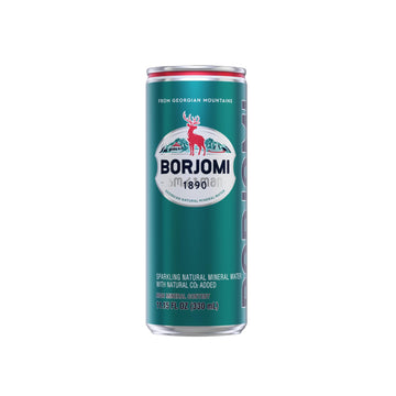 BORJOMI Sparkling Mineral Water from Georgian Volcanic Springs Canned Naturally Carbonated Plain Unflavored 11.15 fl oz Cans 12 Pack